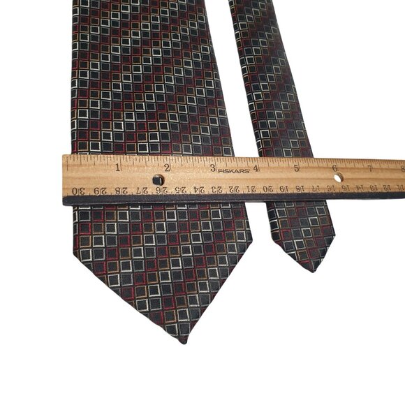 Giorgio Brutini Mens Silk Tie Multicolor Diamond Pattern 58 Inches Designer Gift - Picture 4 of 6